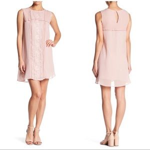 Romeo + Juliet couture pintucked pink shift dress